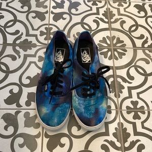 EUC Vans "Off the Wall" series Galaxy print canvas sneakers Size 8
